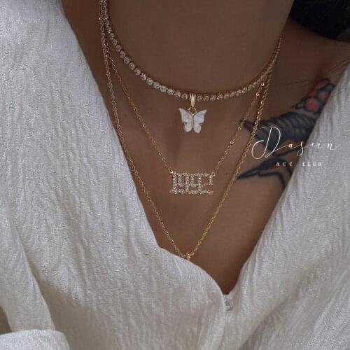 Freshwater Pearl Gold Diamond Cross Pendant Boho Multi Shaker Choker Dainty Pearl Necklace New Fashion