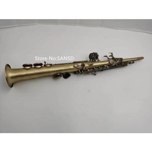 Professional Musical instrument MARGEWATE B Flat Soprano Saxophone B Flat Retro sax Antique copper With Case Free Shipping