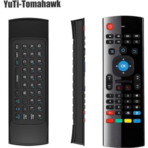 [Genuine] 2.4GHz Wireless Keyboard 3 in1 Air Mouse QWERTY GYRO Sensing Remote IR Learning with voice micphone for Android TV