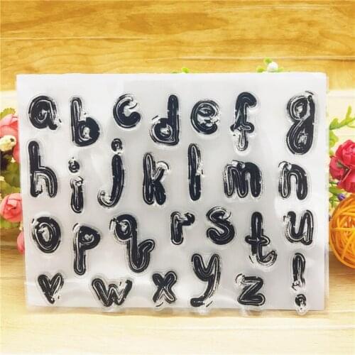 14*18CM Chalk Lowercase Transparent Clear Stamps / Silicone Seals Roller Stamp For DIY Scrapbooking Photo Album/Card Making