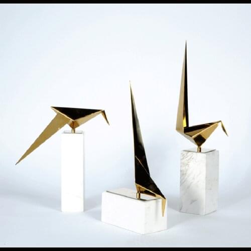 MODERN SIMPLE HOTEL NORTH EUROPEAN STYLE STAINLESS STEEL MARBLE BIRD ORNAMENTS LIVING ROOM TV CABINET PORCH DESKTOP DECORATION