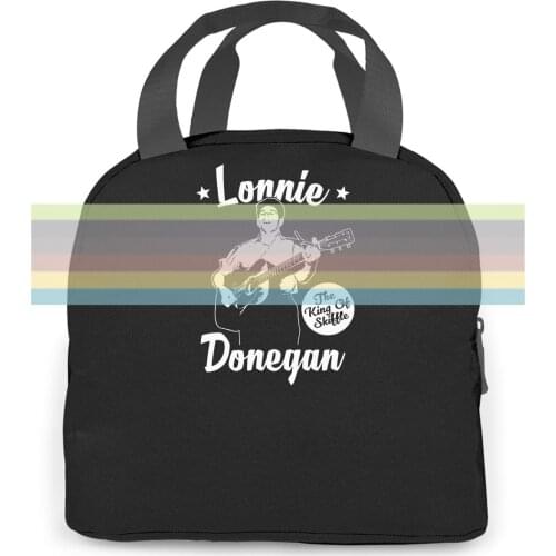 LONNIE THE KING OF SKIFFLE DONEGAN UK FOLK ROCK adultS Punk women men Portable insulated lunch bag adult student