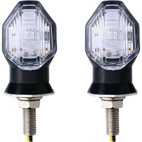 2PCS high brightness Universal Mini Motorcycle LED Turn Signal Indicator Amber Light Blinker Indicator 12V for Honda for Suzuki