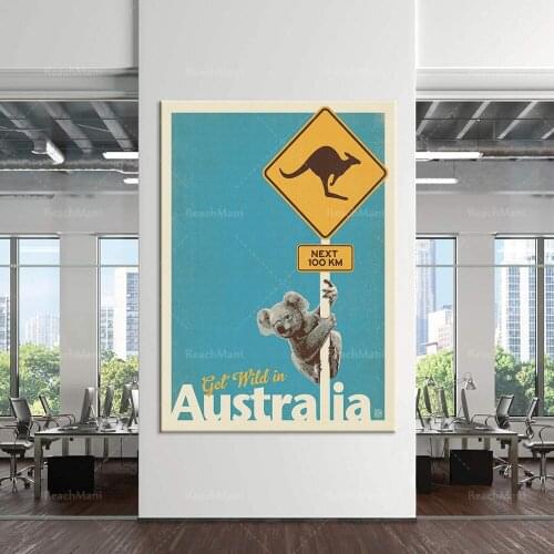 Obtenez Wild in Australia koala vintage poster print, koala bear, national park, home wall art decoration, state map poster