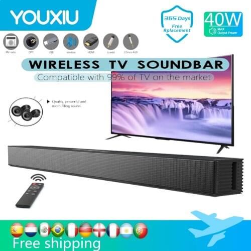 YOUXIU Wired and Wireless Bluetooth Speaker Home Theater Surround Sound System Soundbar with Buit -in Subwoofer
