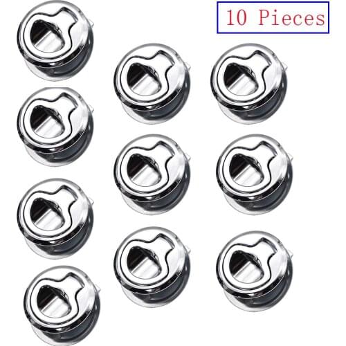 10PCS Cabinet Door Lock Latch Marine Yacht Deck Silver Lock RV Door Lock Flush Pull Locker for Hatch Latch Lift Handle Locking