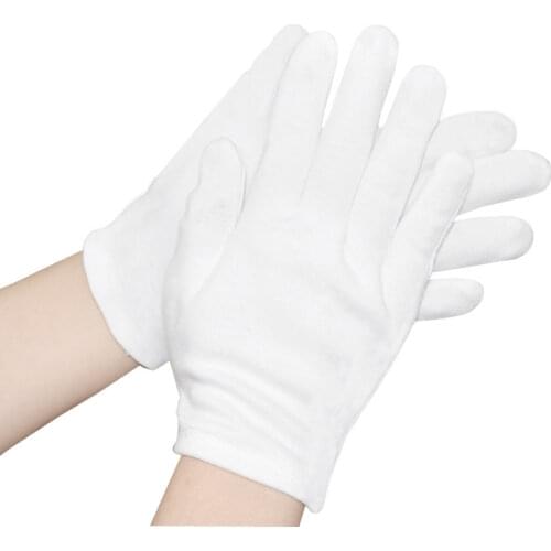 1Pair White Labor Insurance Thick Cotton Work Cotton Cloth Thin Medium Thick Etiquette Wenwan Jewelry Quality Inspection Gloves