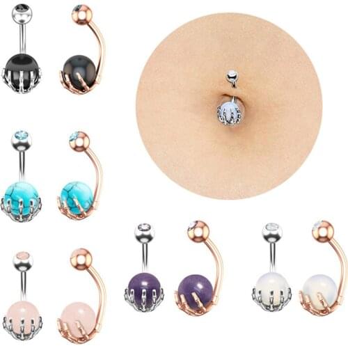 1pc Claw Belly Button Rings Navel Piercing Surgical Steel Bar Zircon Ombligo Party Stud Barbell for Woman Sexy Body Jewelry 14G