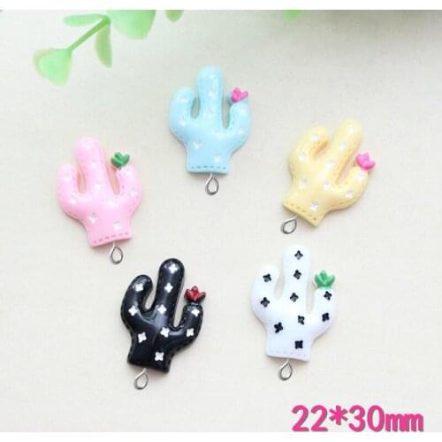 10pcs 22*30MM DIY resin desert plant cactus charms kawaii flatback cabochon resin craft jewelry making fashion ornament women