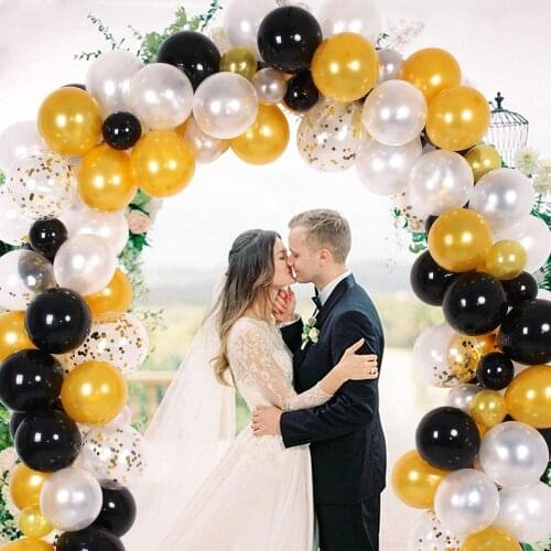 130Pcs black gold DIY Garland Kit & Balloon Arch Party Supplies Decorations for Bridal & Baby Shower Birthday Wedding Party
