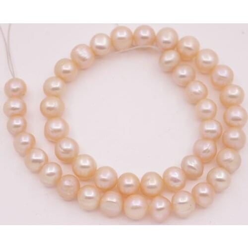 14.5" strand 10mm Oval natural pink growth pearl stone loose beads