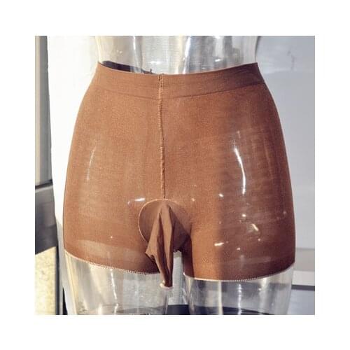 2018 hot Sexy mens sexuality and fun ice silk boxer flat angle flirting breathable pants mens jj sleeves boxer