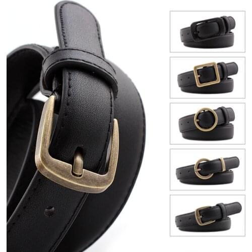 2020 Vintage Womens Black Punk Waist Belt Female Retro Ladies Long Wide Leather Belt For Women Jeans