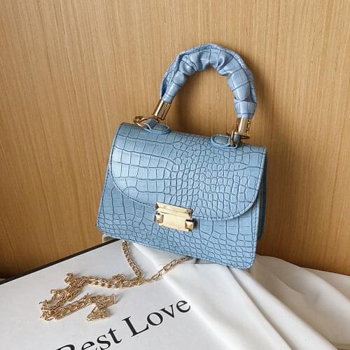 2021 Popular Simple Female Daily Shoulder Bag Casual PU Leather Sling Handbag Purse Women Elegant Chain Shoulder Crossbody Bag