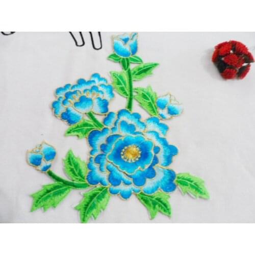 23*20 cm DIY embroidered lace collar lflower design applique patches Iron on patches motif for dress