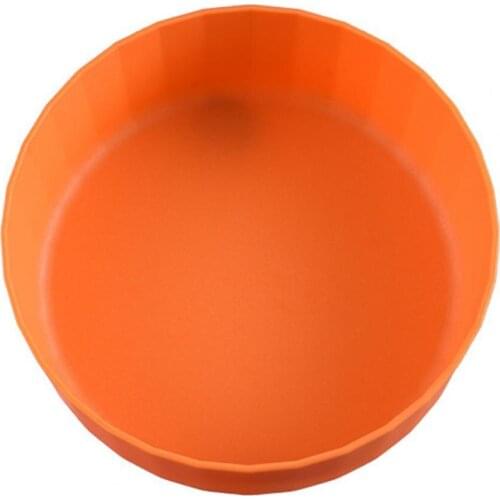 4Pcs/Set Practical Cake Dish Solid Color Flexible Round Shape Multi-purpose Washable Vegetable Plastic Snack Cake Dish for Home