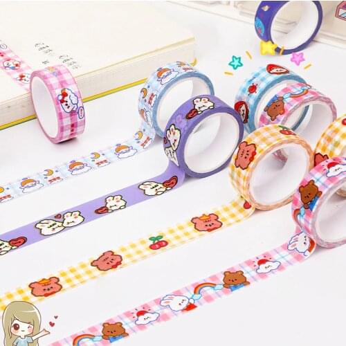 8 Styles Washi Tape Cute Cartoon Animal Masking Tape Colorful Scrapbooking Diary Decorative Tape School Office Stationery