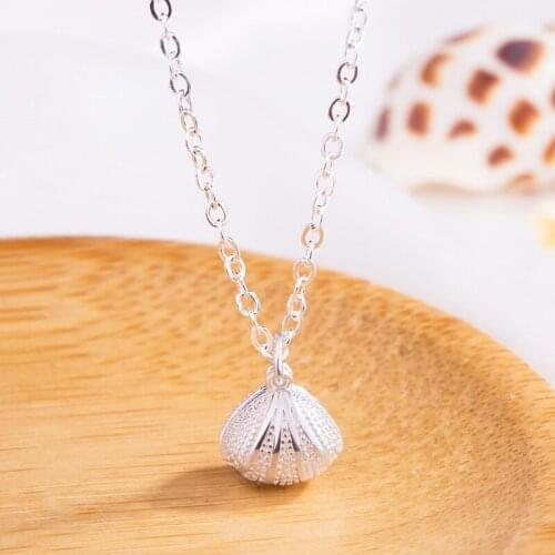 Bohemian Vintage Silver Color Shell Necklaces Pendants Long Chain Statement Necklace For Women Kolye Collares