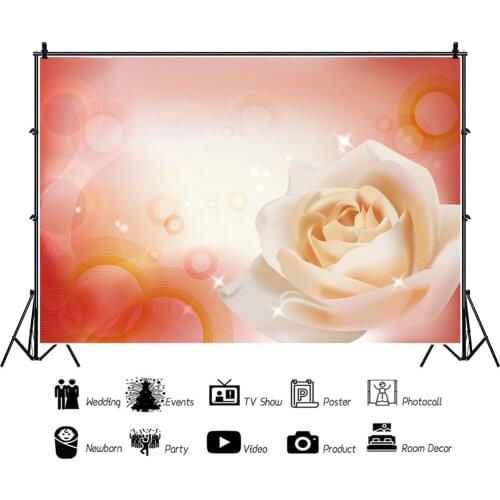 Warm Orange Bubble and Rose Portrait Photography Backdrop Decor For Mom Photo Background Studio Photocall Props