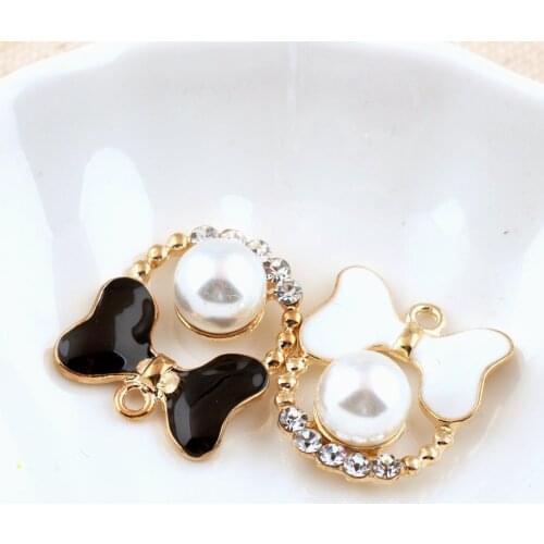 Hot 5pcs Fashion Charms Enamels Mickey Head Shape Alloy Pendant Making Gift Hair Bracelet Necklace Jewelry Accessories DIY Craft