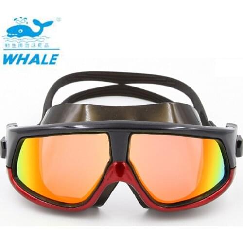 WHALE swimming goggles anti-fog high-definition coated professional adult universal large frame large lenses swimming glasses