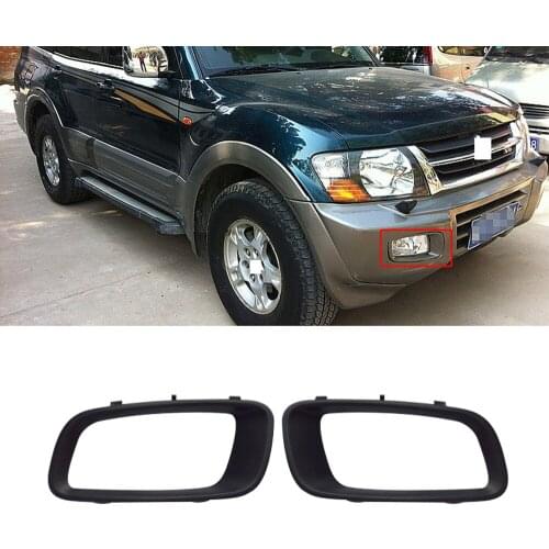 CAPQX For Mitsubishi Pajero Montero V73 V75 V76 V77 V78 2000-2003 Front Bumper Fog Light Cover Frame Trim Cap MR388019 MR388020
