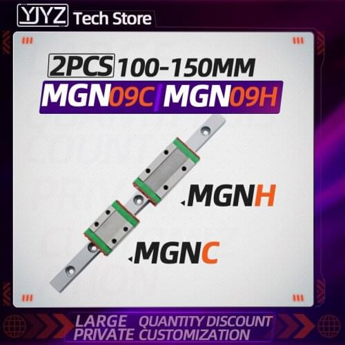 3D Printer MGN9 L 100 150mm miniature linear rail slide 1pcs MGN linear guide+2pc MGN9C or MGN9H carriage
