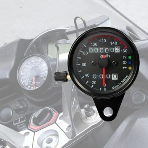 Multifunction Speedometer Rounded 12V Dual Speed Meter Motorcycle Speedometer Odometer for 12V Motorcycle