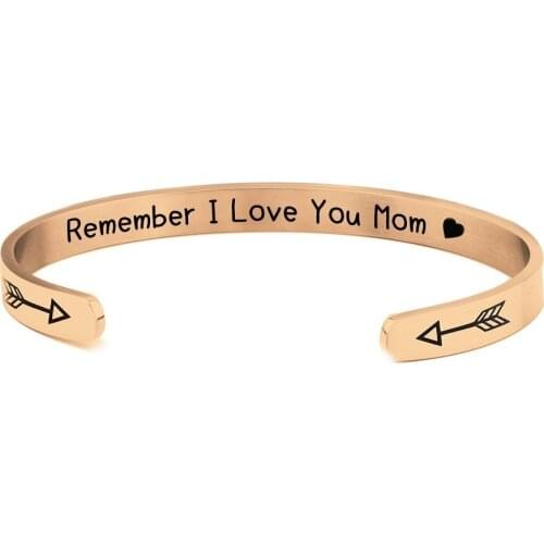 Fashion stainless steel bracelet unisex open bracelet romantic style holiday gift lettering bracelet love