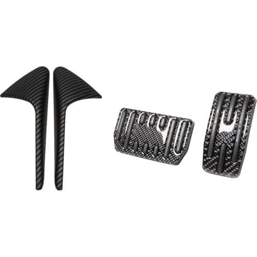 Car Camera Stickers Cover Trim with 2Pcs Fuel Brake Pedal Kit Accelerator Pedal for Tesla Model 3/ Y 2021