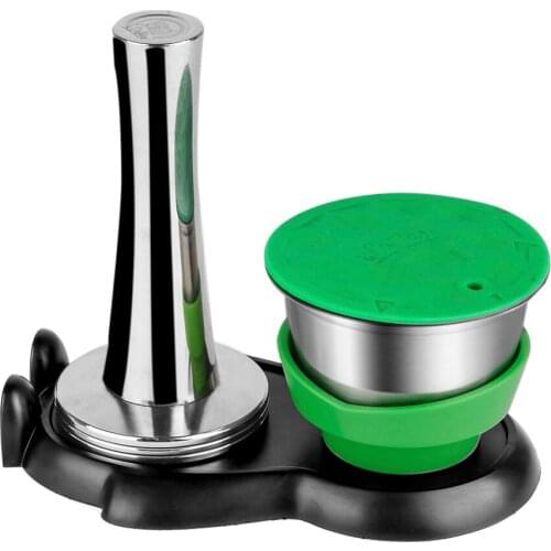 Stainless Steel Coffee Capsule Powder Hammer Capsule Base Set Reusable Coffee Machine Accessories Tools Compatible with DOLCE
