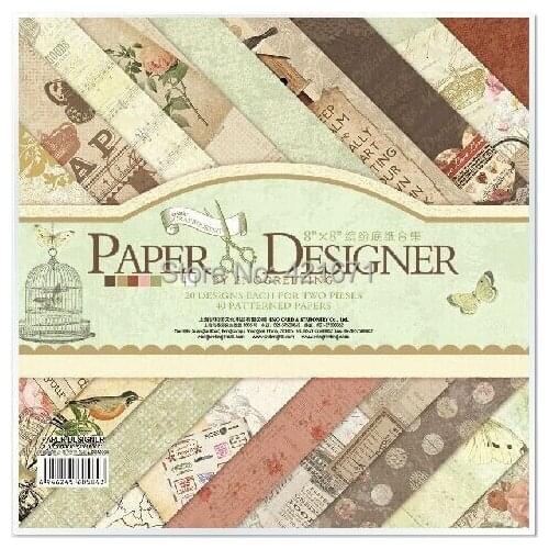 New 8'' comfortable afternoon theme flower butterfly 40sheets,DIY Scrapbooking Background Paper pack Set,origami,paper craft