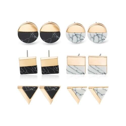 New fashion Retro round triangle square earrings For Women girl Accessories jewelry