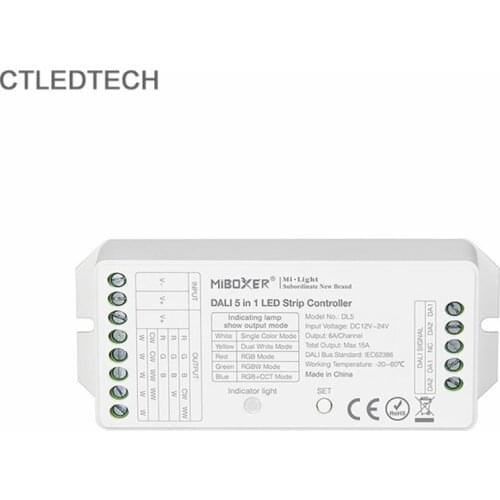 New DL5 DALI Bus DT6 Drive12V24V Single Color RGB CCT RGBWA RGBWY 5IN1 Controller Drive For LED 12V-24V Tape light Strip Light