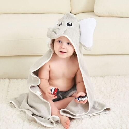 Elephant Cartoon Baby Towel Cotton Newborn Hooded Blanket Comfortable Soft Toddler Cloak Bathrobe Wipe Cloth Infant Supplies