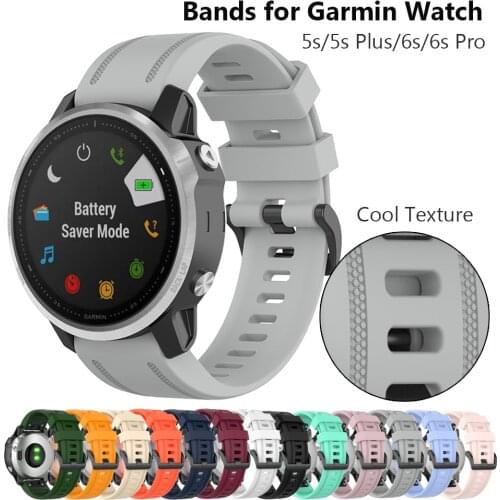 Official Gray Strap for Garmin Fenix 5S Watchband for Fenix 6S Pro / 5S Plus Wristband Replacement Silicone Easy Fit Band