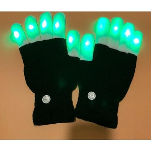 2pcs/1pair LED Light Glowing Gloves Colorful Luminous Flashing Skeleton Gloves Halloween Costume Holiday Events Party Supplies