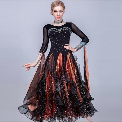 Ballroom dance competition dresses women ballroom dress standard dance dress waltz dance costumes girls dance wear women swing