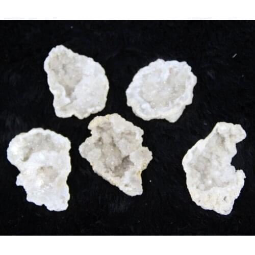 White Crystal Geode Druzy Natural Gem Stone Pendant Charms Fashion Jewelry 5pcs/lot