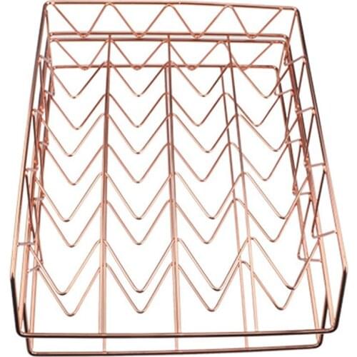 PPYY-Desktop File Organizer Metal Stackable Letter Tray Paper Holder Rack,2 Pack