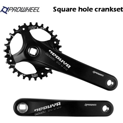 PROWHEEL Bike Crank Square Hole Sprocket 64/104BCD 170/175mm 30/32/34/36/38/40/42/44/46/48/50/52T Narrow Chainrings MTB Crankset