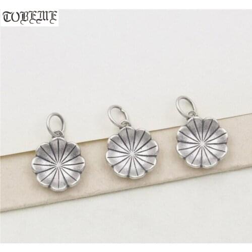 100% 925 Silver Flower Charms 925 Sterling Charm DIY Jewelry Bracelet-Charm