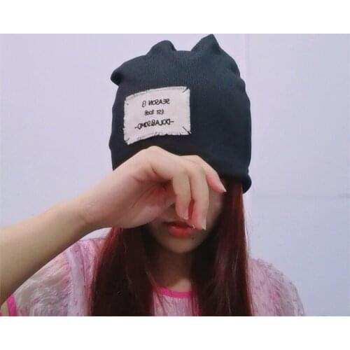 Hats for Women Beanie Solid Flexible Black Ski Keep Warm Bunny Hat Confinement Cap Streetwear Winter Women Hat Gorras Para Mujer