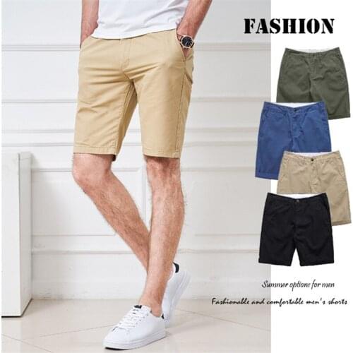 Mens summer shorts 2020 new men casual shorts straight Solid color High Quality shorts man 100% Cotton