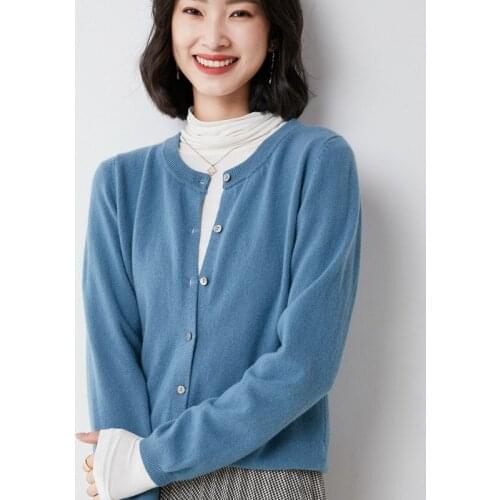 High Quality Cotton Shirt New 2021 Women Fashion Long Sleeve Button Cardigans Casual Solid Loose Knitted Sweaters