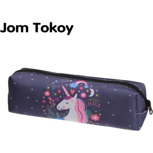 Jom tokoy 3D Print Cosmetic Bag The New Women unicorn Makeup Bag Stationery Pouch Kids School Pencil Bag