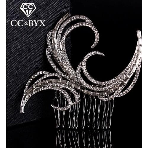 Luxurious Exaggerated Personality Geometry Bridal Combs for Women Wedding Party Top Austrian Crystal Fashion Jewelry Bijoux A002