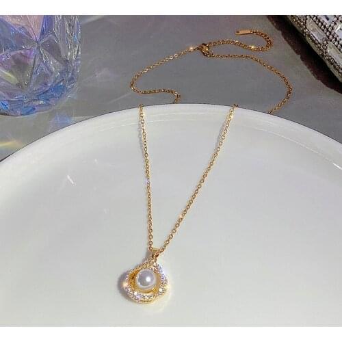 Design Sense Pearl Birds Nest Short Necklace For Woman Korean Fashion Jewelry New Party Girls Luxury Clavicle Chain