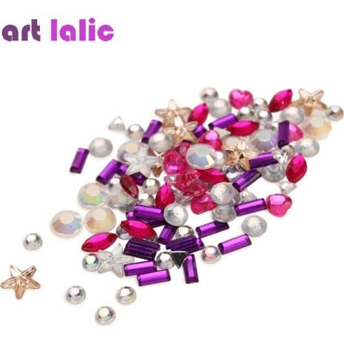 1 Pack Mixed Shapes Crystals Diamond Stone Fashion Glass Rhinestones Design For 3D Nail Art Decorations Supplies Jewelry