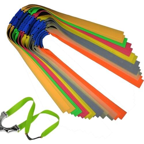5pcs Powerful Flat Elastic Band For Slingshot Catapult Rubber Bands Outdoor Sports Hunting Accessories Thickness 0.45~0.80 mm